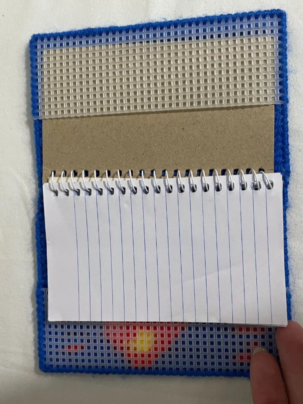 Handmade Superman Yarn Plastic Canvas Mini Notebook Cover Journal Holder DC Hero